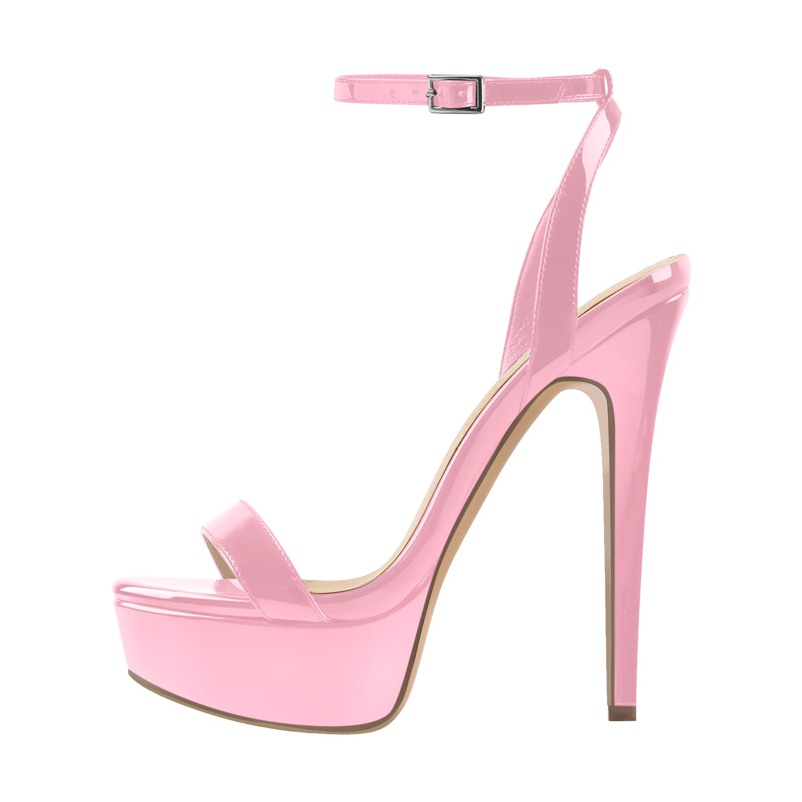 Round Toe Ankle Strap Platform Stiletto Sandals Onlymaker 8989