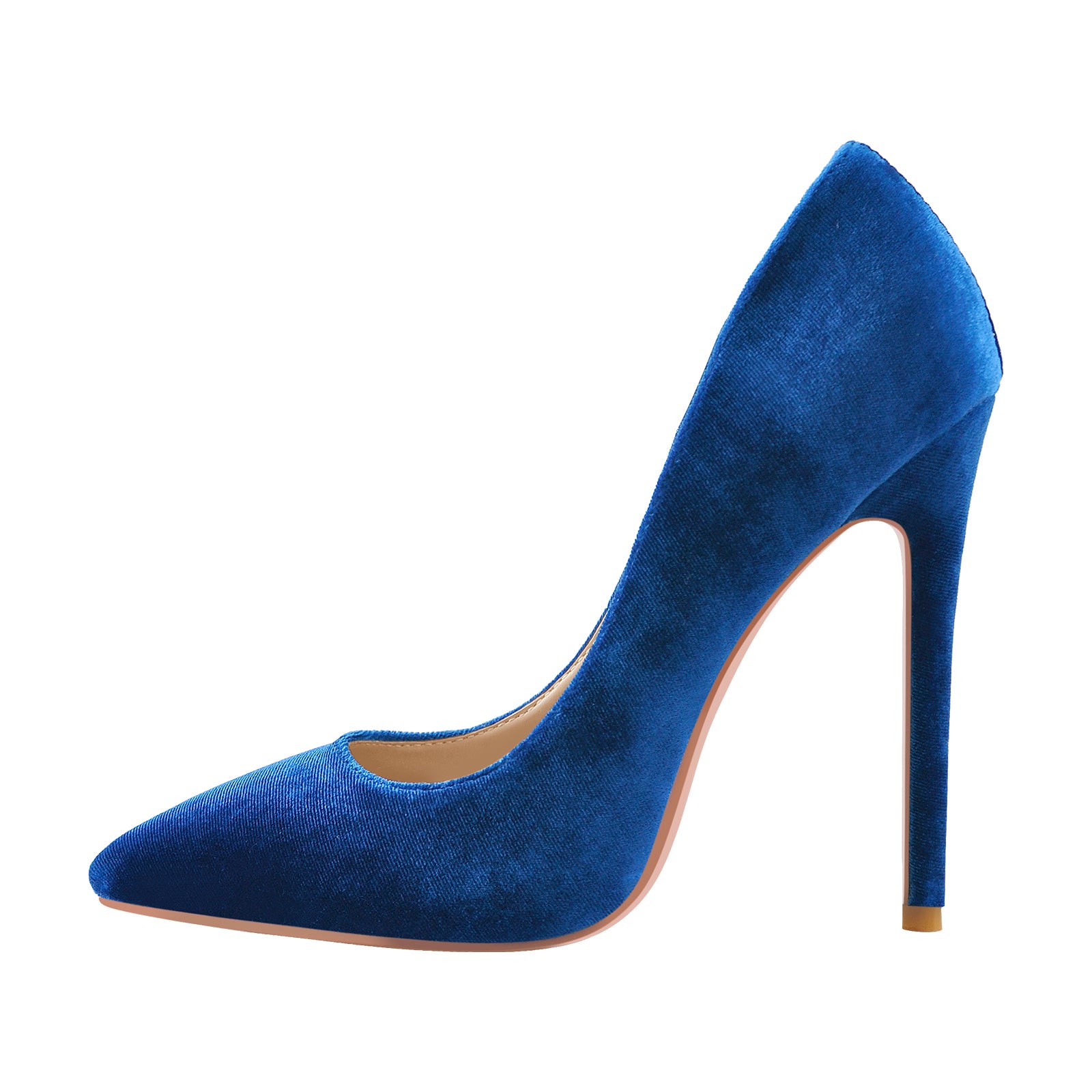 Blue 2024 velvet pumps