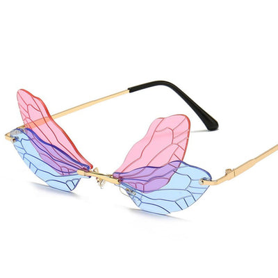 Butterfly Wings Rimless Sunglasses