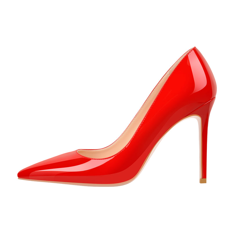 8cm 10cm 12cm Red Pointed Toe Slip On High Heel Pumps