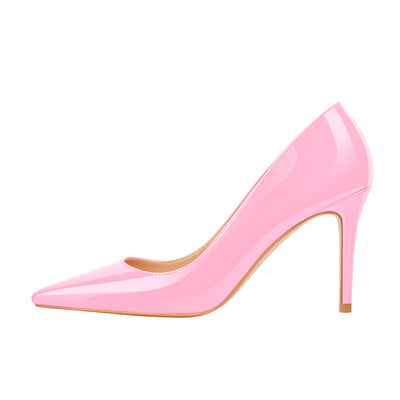 8cm 10cm 12cm Pink Pointed Toe Slip On High Heel Pumps