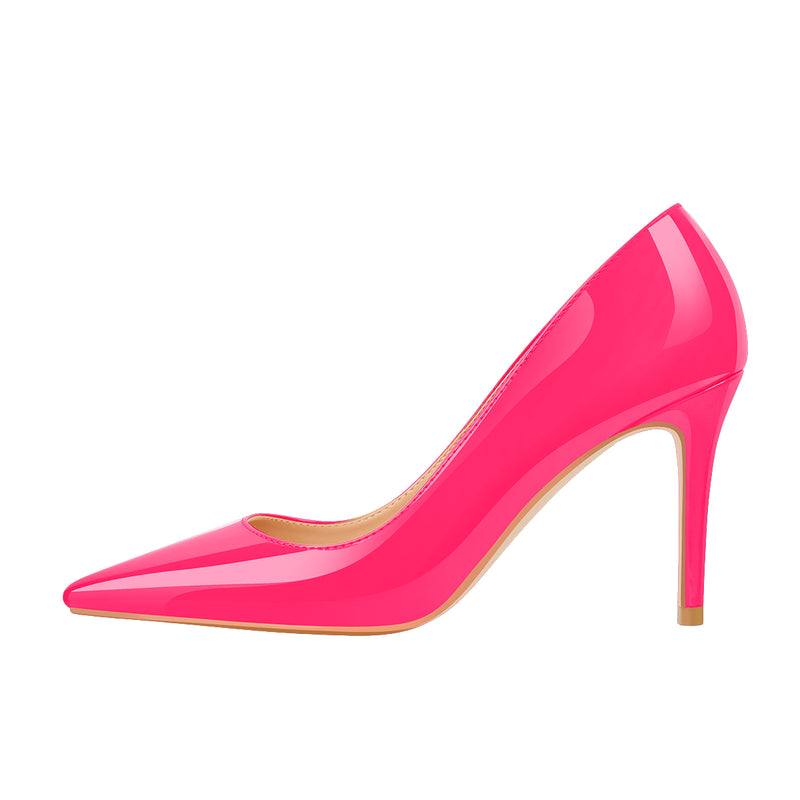 8cm 10cm 12cm Rose Red Pointed Toe Slip On High Heel Pumps