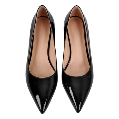 Pointed Toe Chunky Heel Classic Pumps