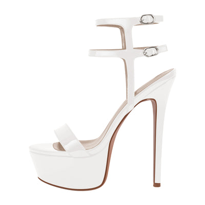 Platform Ankle Double Strap Stiletto Sandals