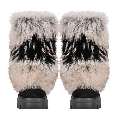 Fur Round Toe Platform Mid-Calf Boots