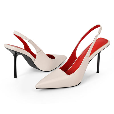 Pointed Toe Stiletto Slingback High Heels