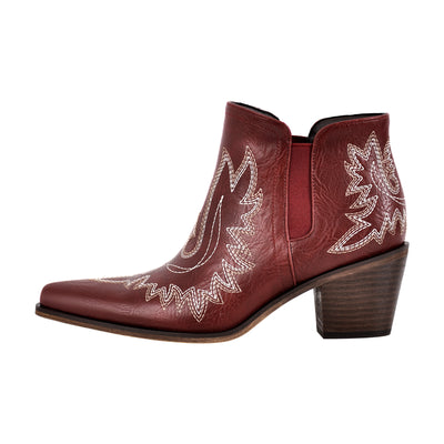 Embroidery Pointed Toe Western Ankle Boots