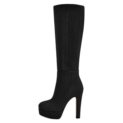 Onlymaker Platform Suede Knee High Boots