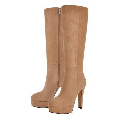 Onlymaker Platform Suede Knee High Boots