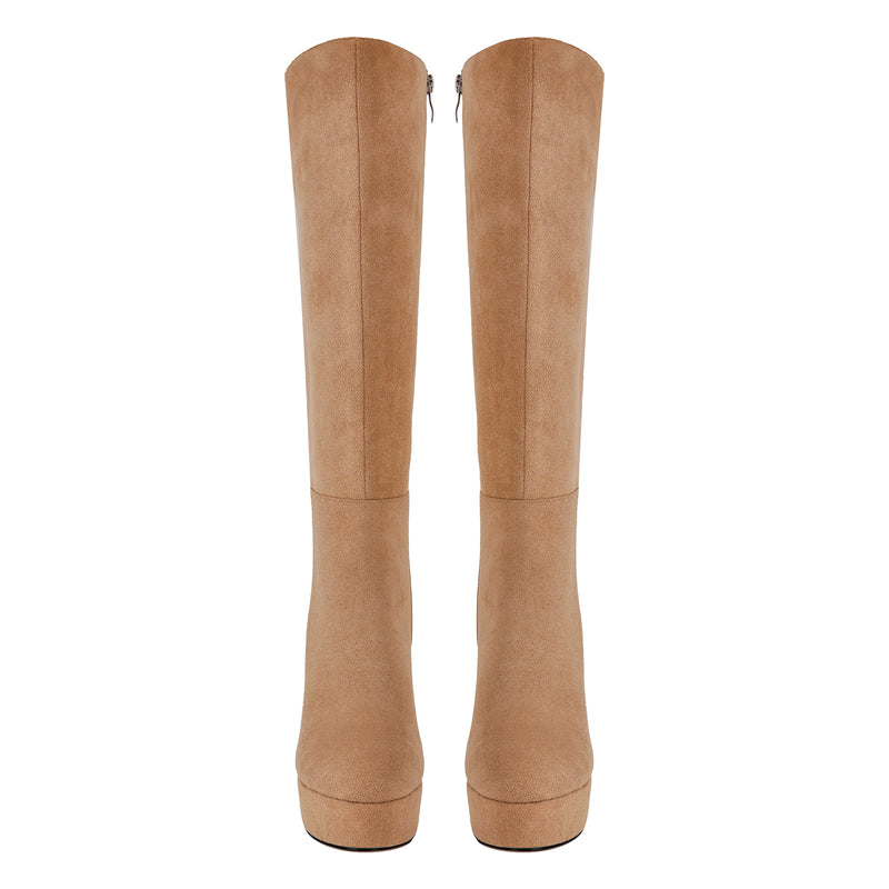 Onlymaker Platform Suede Knee High Boots