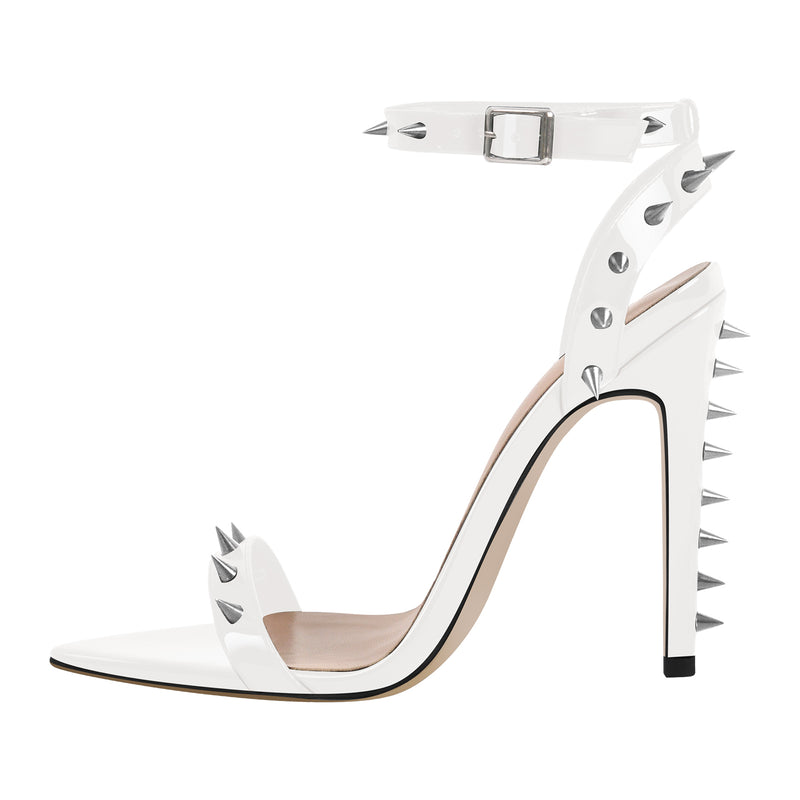 Rivet Ankle Strap High Heel Sandals