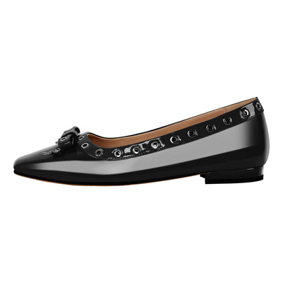 Square Toe Bow Ballet Flats