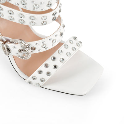 Square Toe Rivet Buckle Straps Sandals