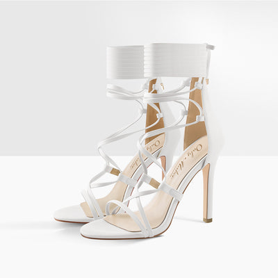 Lace up High Heels Gold Gladiator Stiletto Sandals