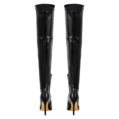 Pointed Toe Over The Knee Stiletto Stretch Boots