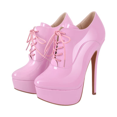 Platform Lace-up Stiletto Ankle Boots