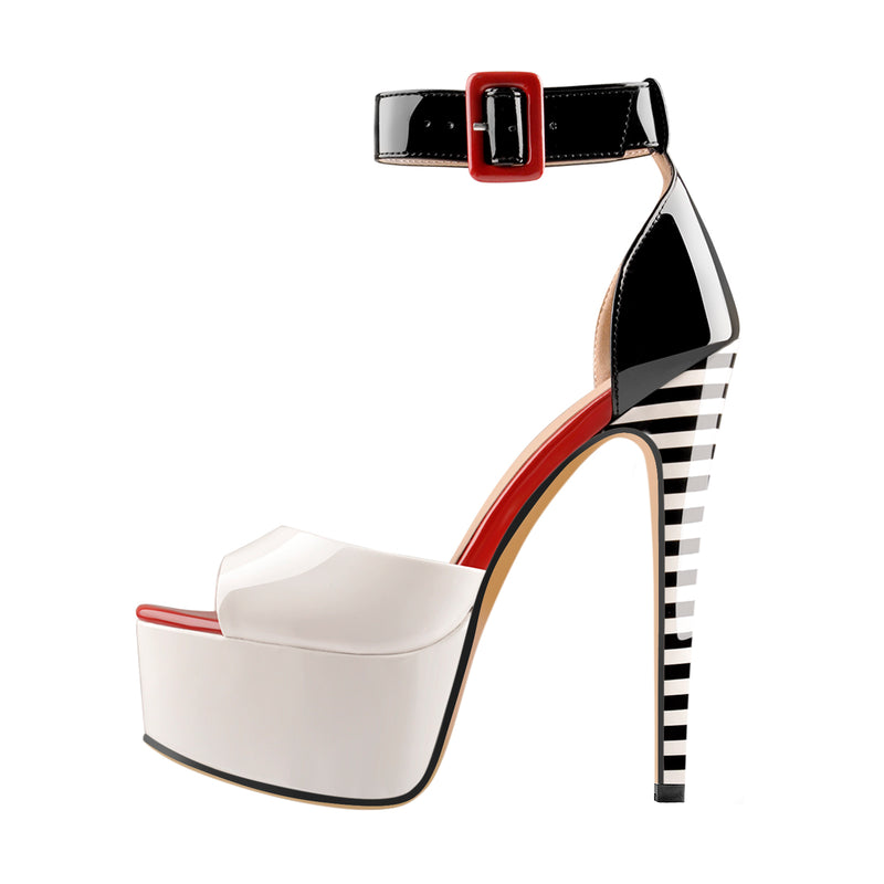 Peep Toe Platform Ankle Straps High Heel Sandals