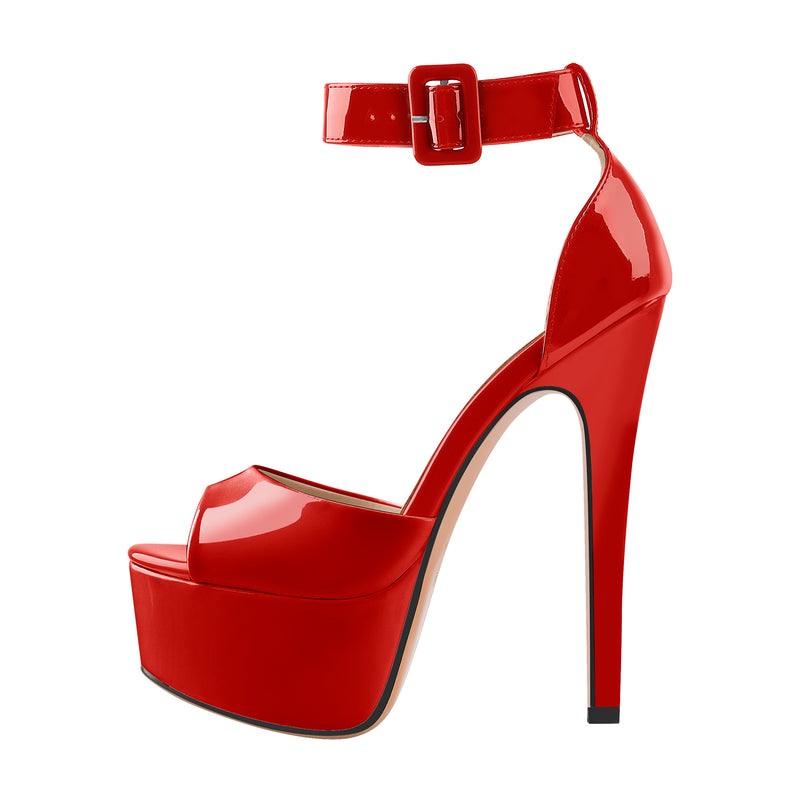 Peep Toe Platform Ankle Straps High Heel Sandals