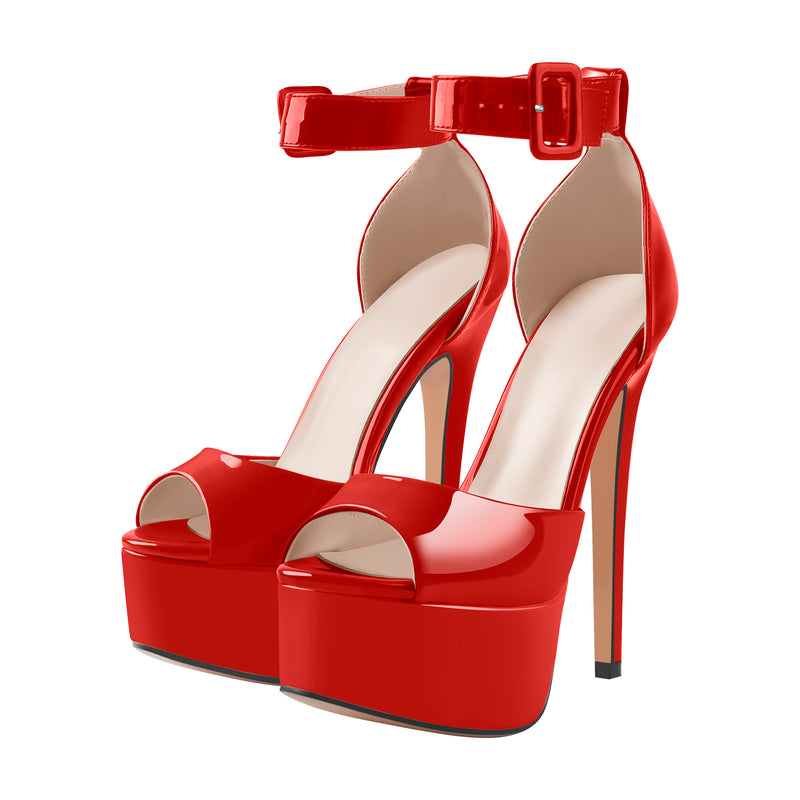 Peep Toe Platform Ankle Straps High Heel Sandals