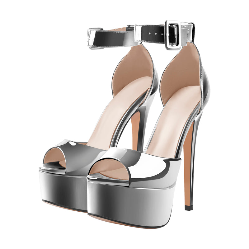 Peep Toe Platform Ankle Straps High Heel Sandals