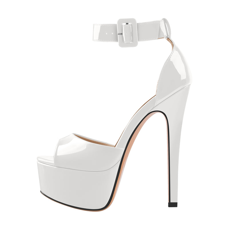 Peep Toe Platform Ankle Straps High Heel Sandals