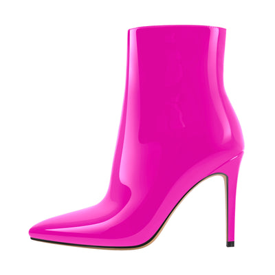 Pointed Toe Stiletto Patent Ankle Boots