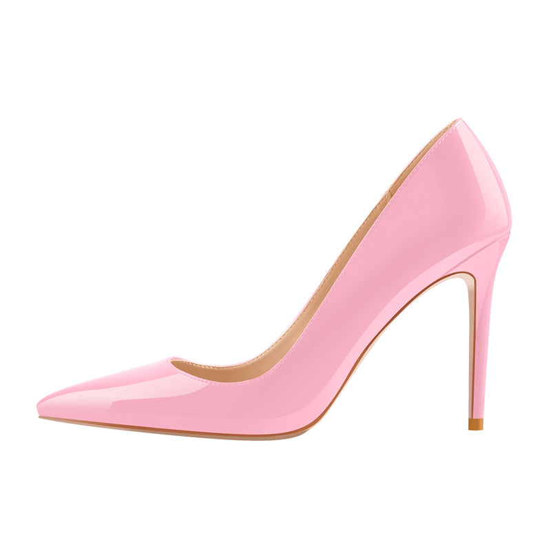 8cm 10cm 12cm Pink Pointed Toe Slip On High Heel Pumps