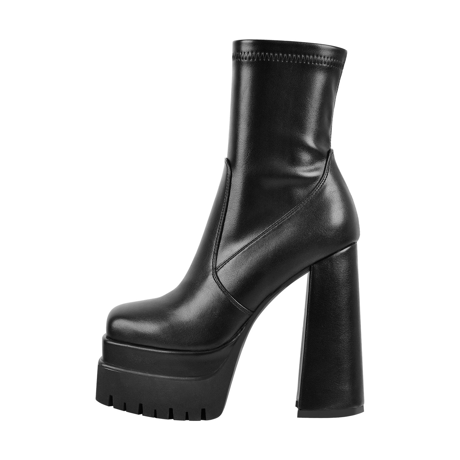 Double Platform Zipper Chunky Heel Ankle Boots – Onlymaker