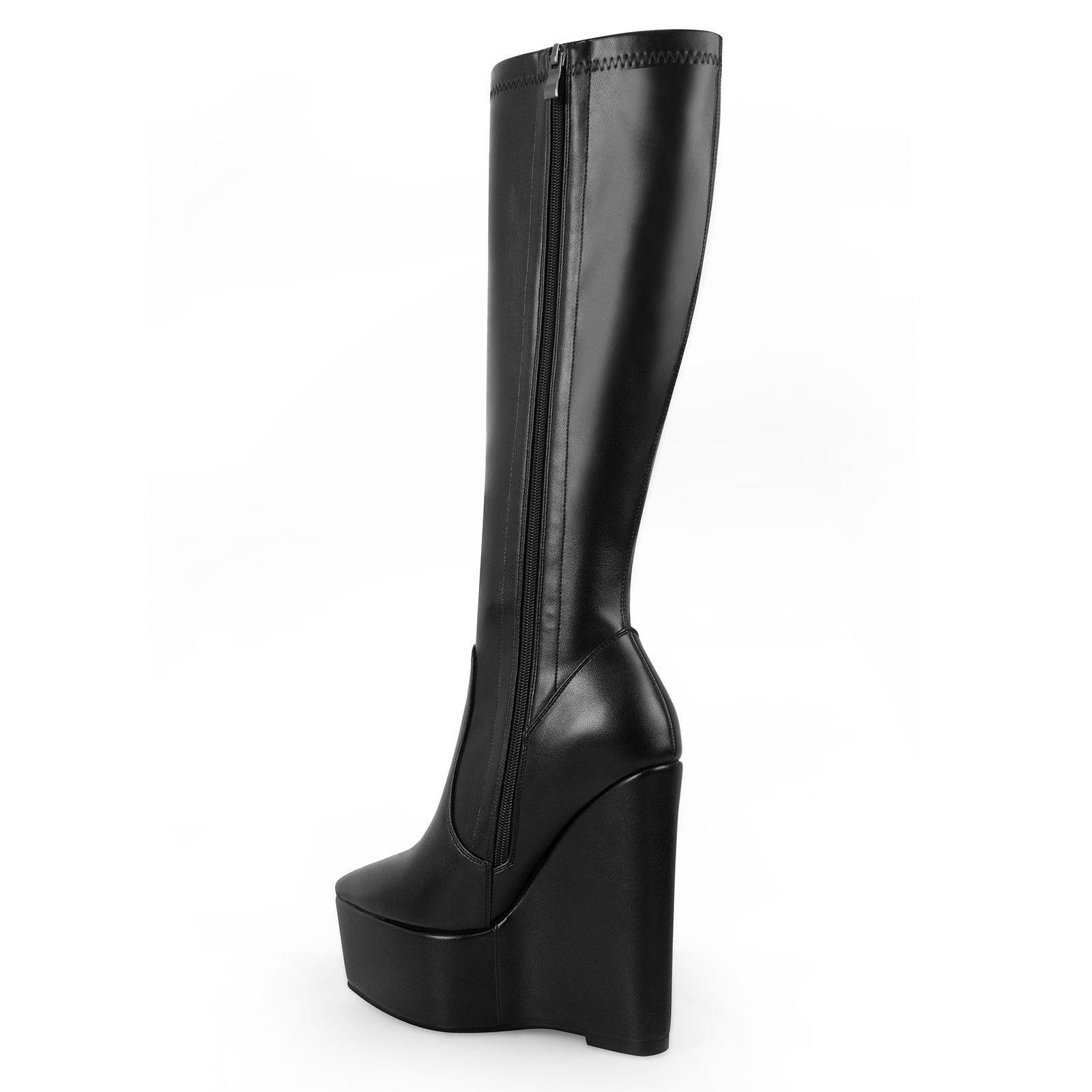 Pointed Toe Wedge Heel Zipper Thigh Knee High Boots – Onlymaker
