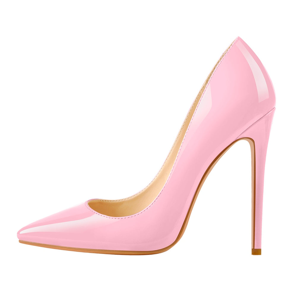 8cm 10cm 12cm Pink Pointed Toe Slip On High Heel Pumps – Onlymaker
