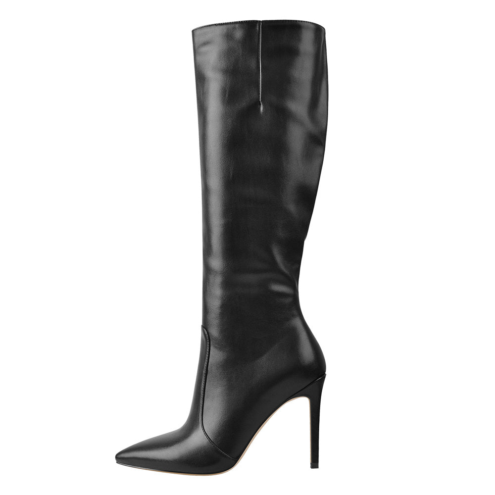 Pointed Toe Stiletto Zip Knee High Boots – Onlymaker