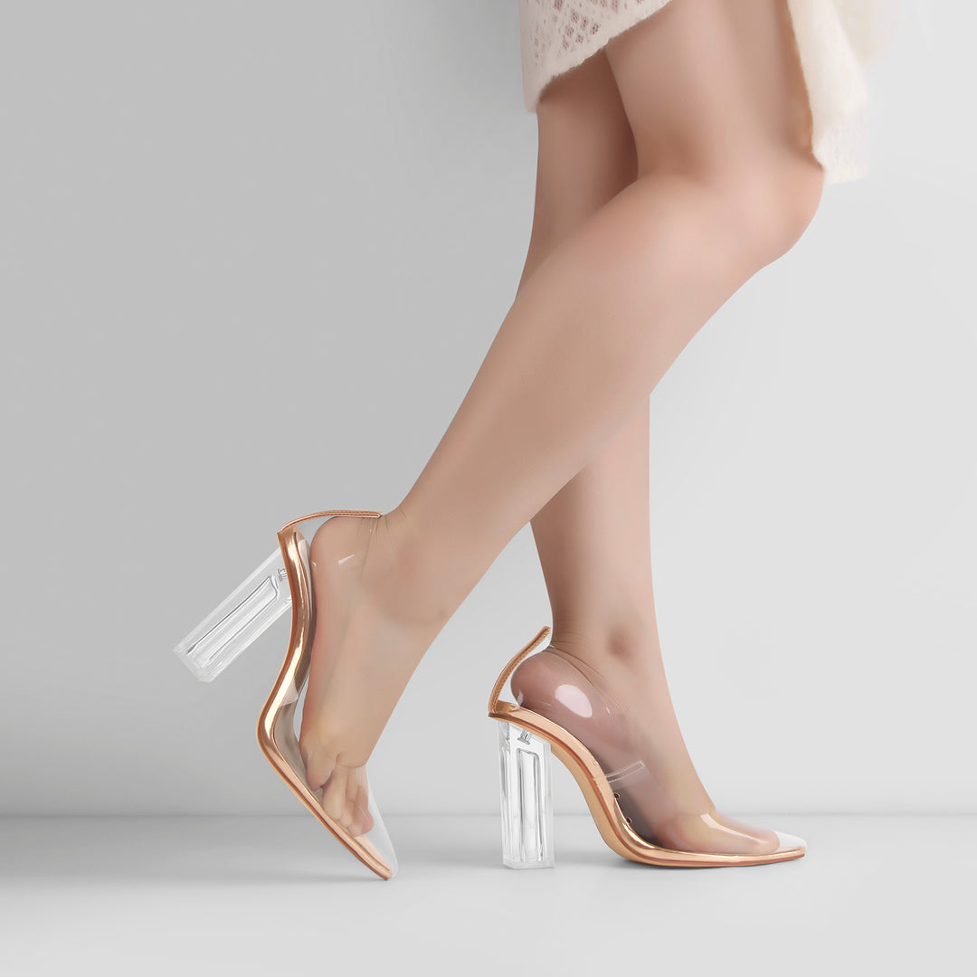 Clear pointed toe pumps online