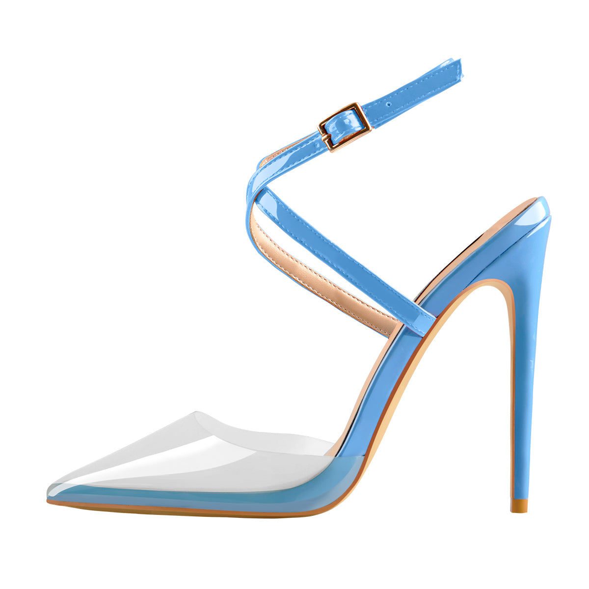 Pointed Toe Slingback High Heels Cross Strap Pumps – Onlymaker