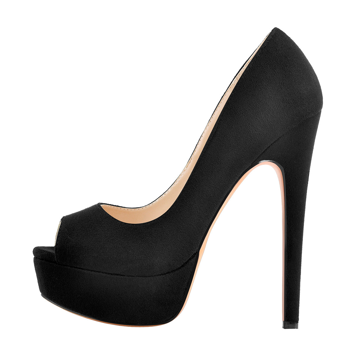 Black Peep Toe Platform Stiletto High Heel Pumps – Onlymaker