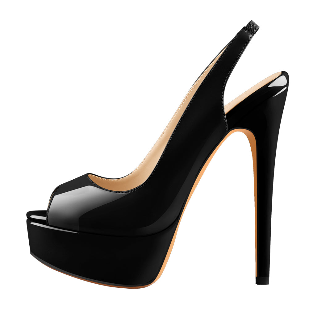 Peep toe heels black hotsell