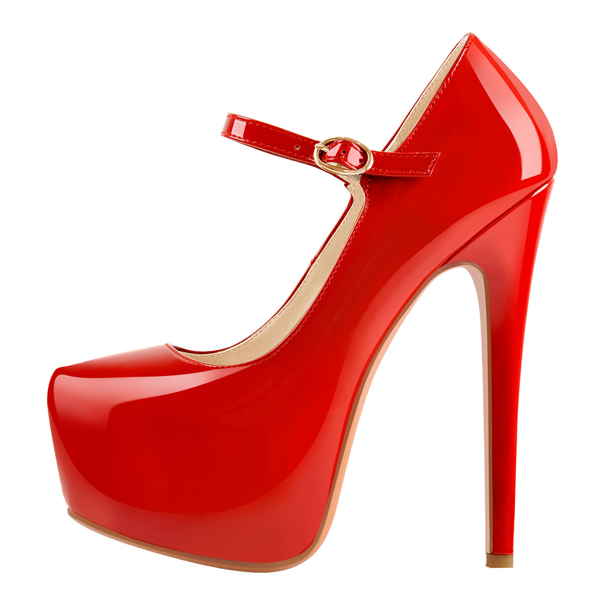 Mary Jane Platform Red Pointed Toe Stiletto High Heels Pumps – Onlymaker